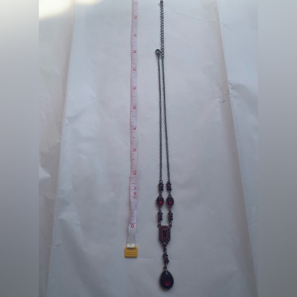 Red Ruby Rhinestone vintage classic baroque Necklace - Picture 8 of 8